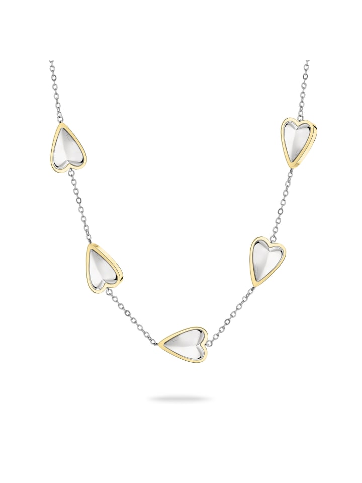 

LIEBESKIND BERLIN Колье в виде металлического сердца, двухцветное, серебро/золото