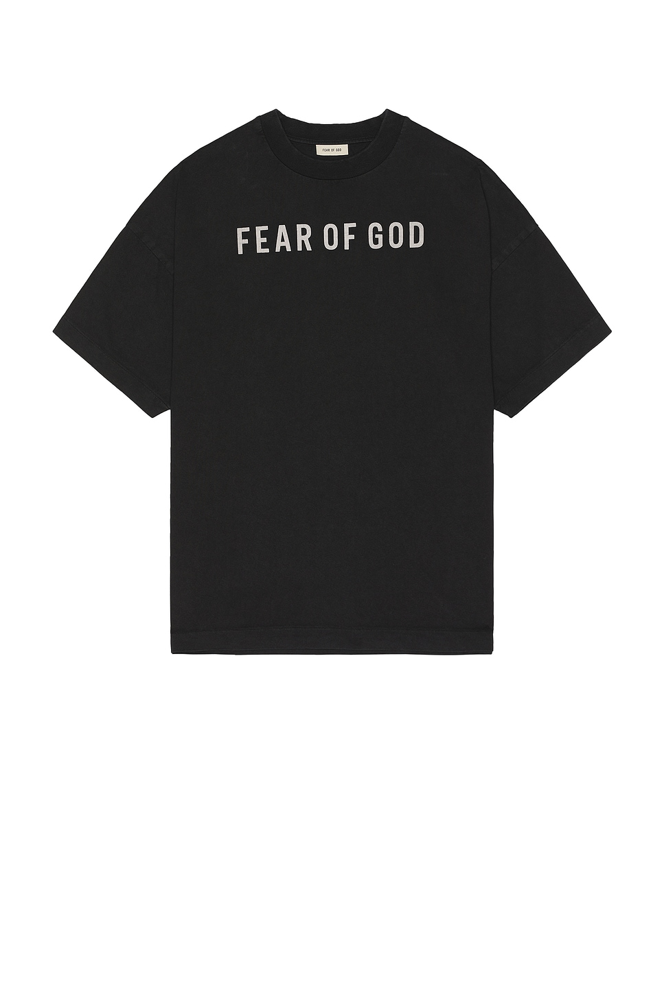 

Серая футболка с короткими рукавами и логотипом Fear Of God, черный