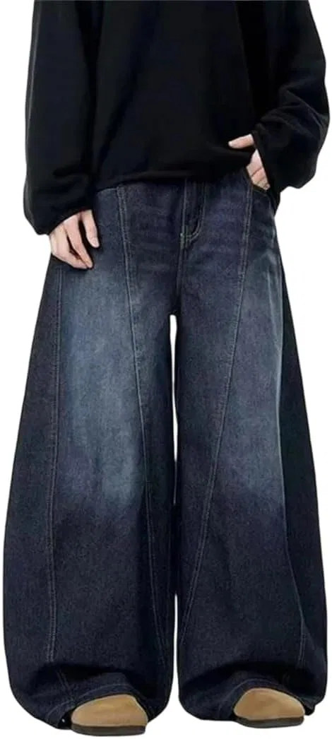 Джинсы свободные прямые Vintage, синие