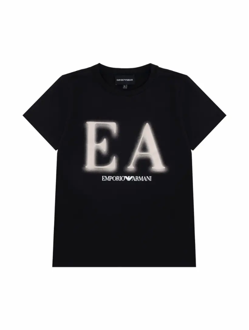 

Хлопковая футболка с логотипом EMPORIO ARMANI, тёмно-синий
