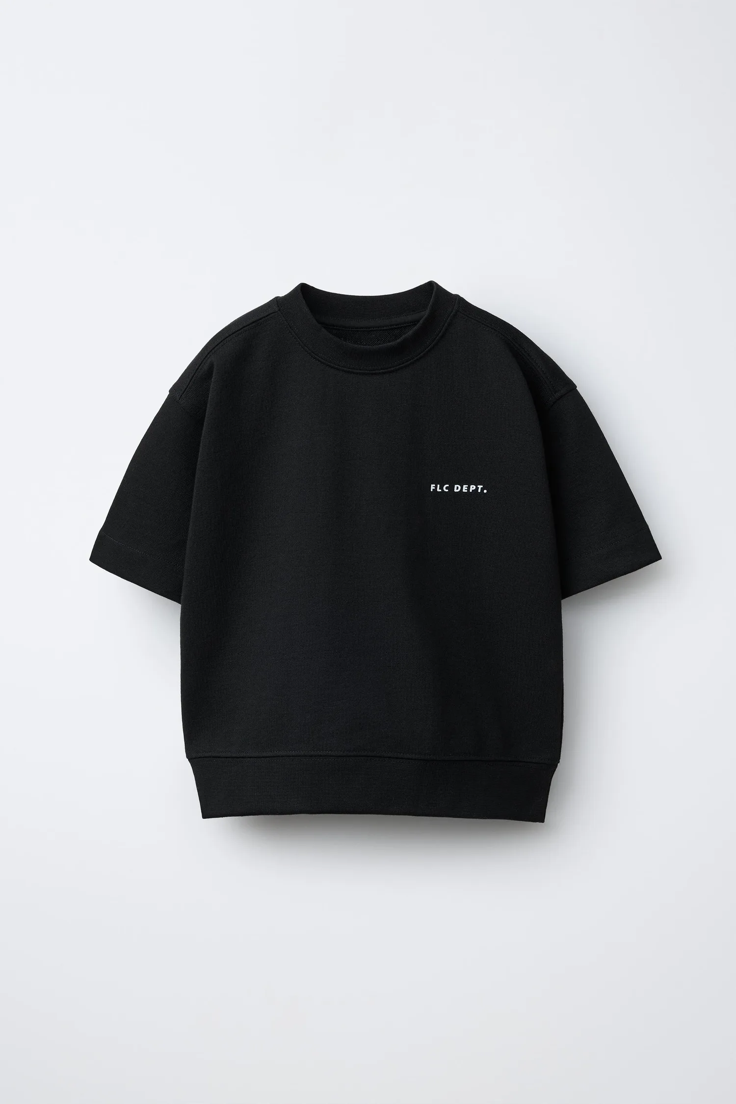 Толстовка с коротким рукавом и рельефным текстом Zara, черный