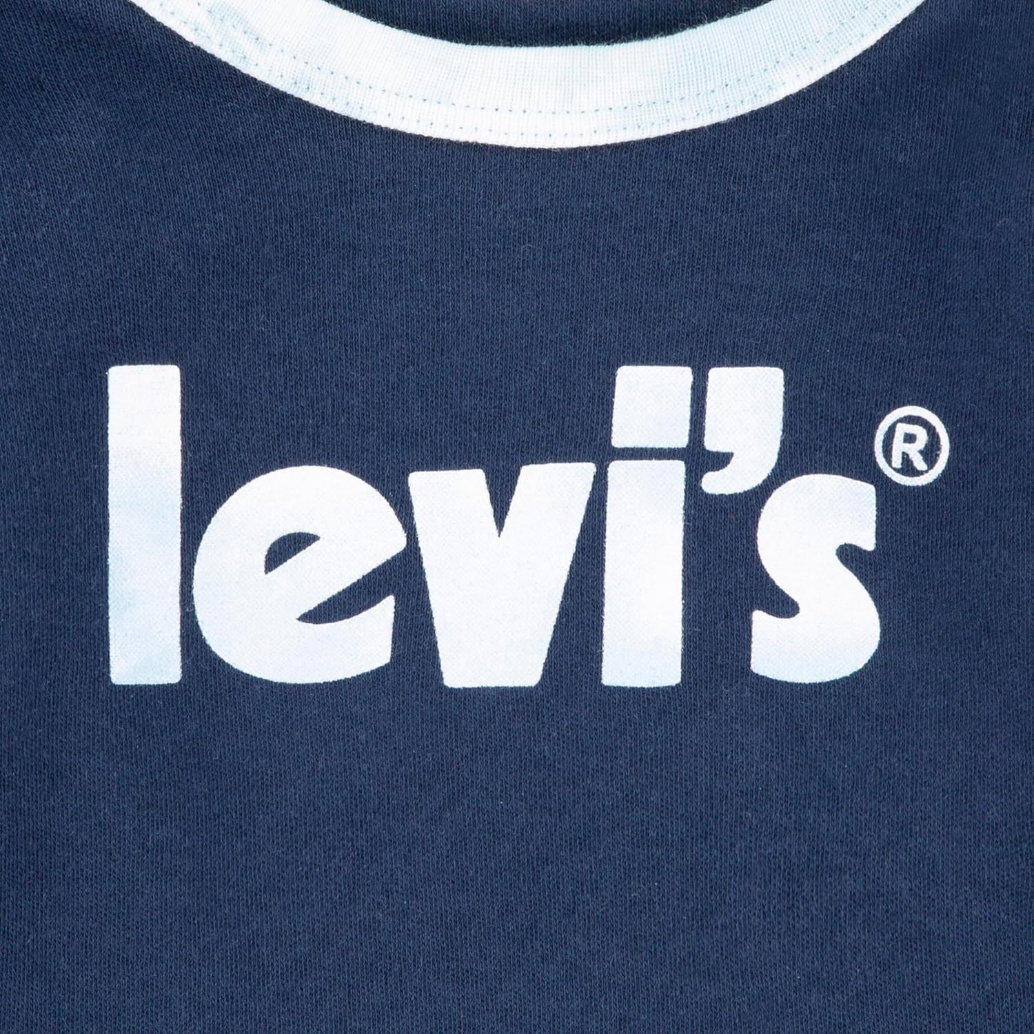 Комплект из 3 предметов: детская футболка с длинным рукавом Levi's, штаны и шапочка унисекс, Dress Blues/Clouds — фото 3