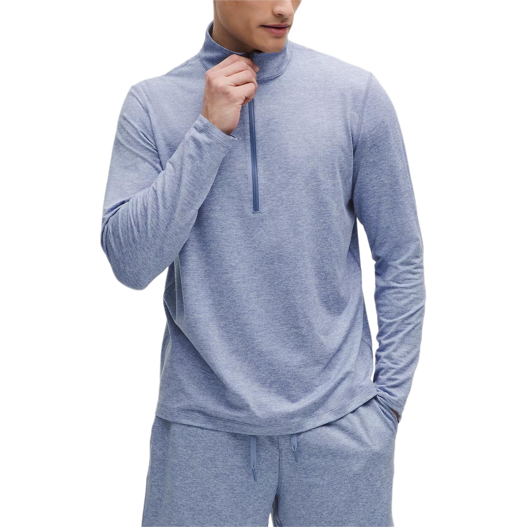 

Мужская мягкая флисовая толстовка с полузастежкой Lululemon, синий