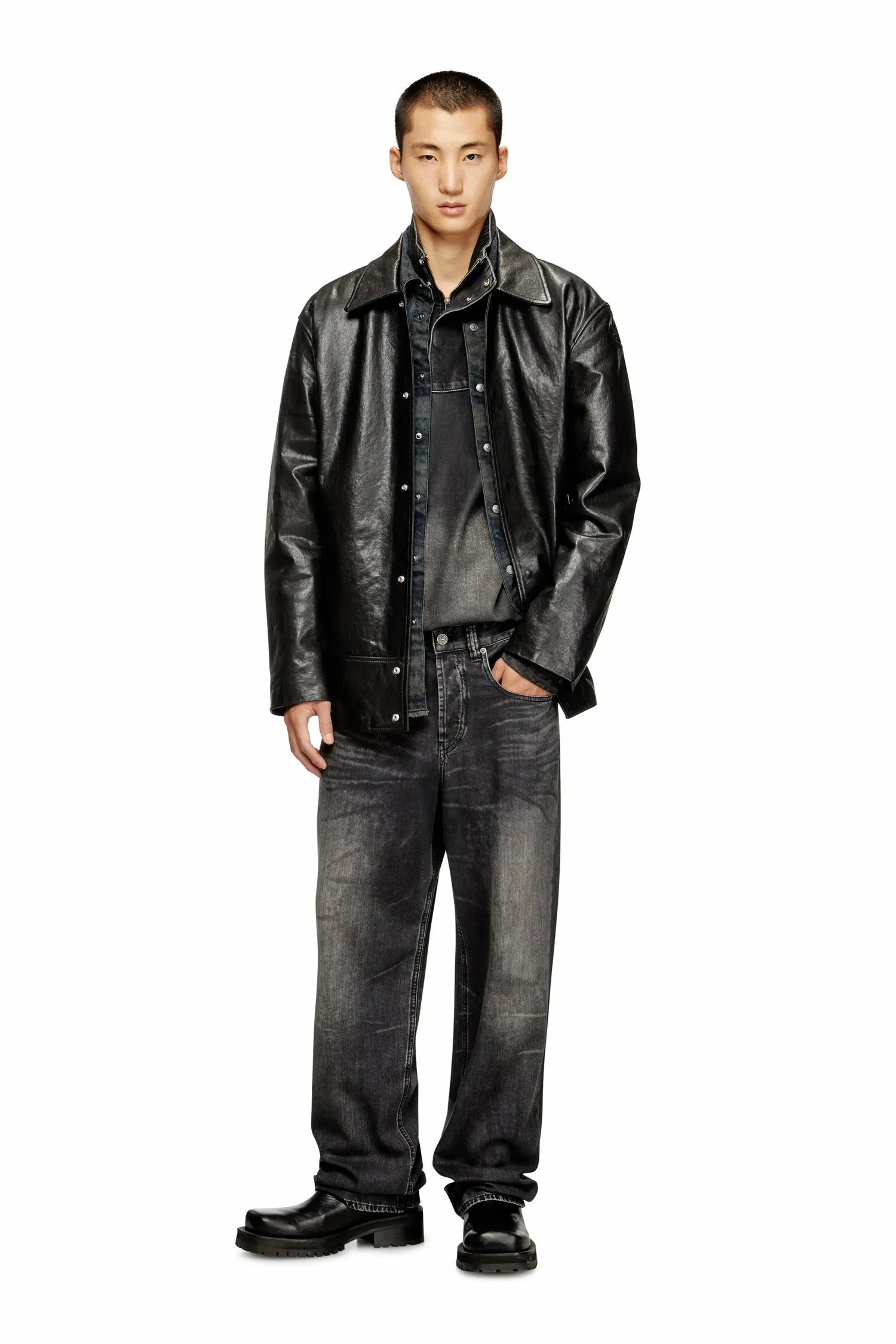 Мужские свободные джинсы из денима D-Macro 2001 года. Diesel, black — фото 3
