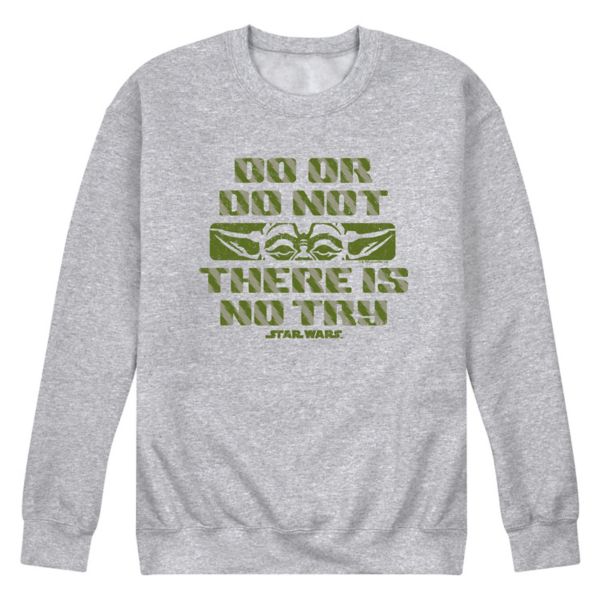 

Мужская флисовая толстовка Yoda Do или Do Not There's No Try Crew Star Wars, серый