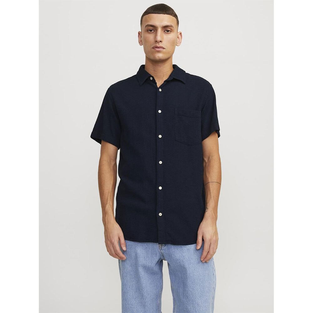 

Рубашка с коротким рукавом Jack & Jones Tampa Dobby, синий