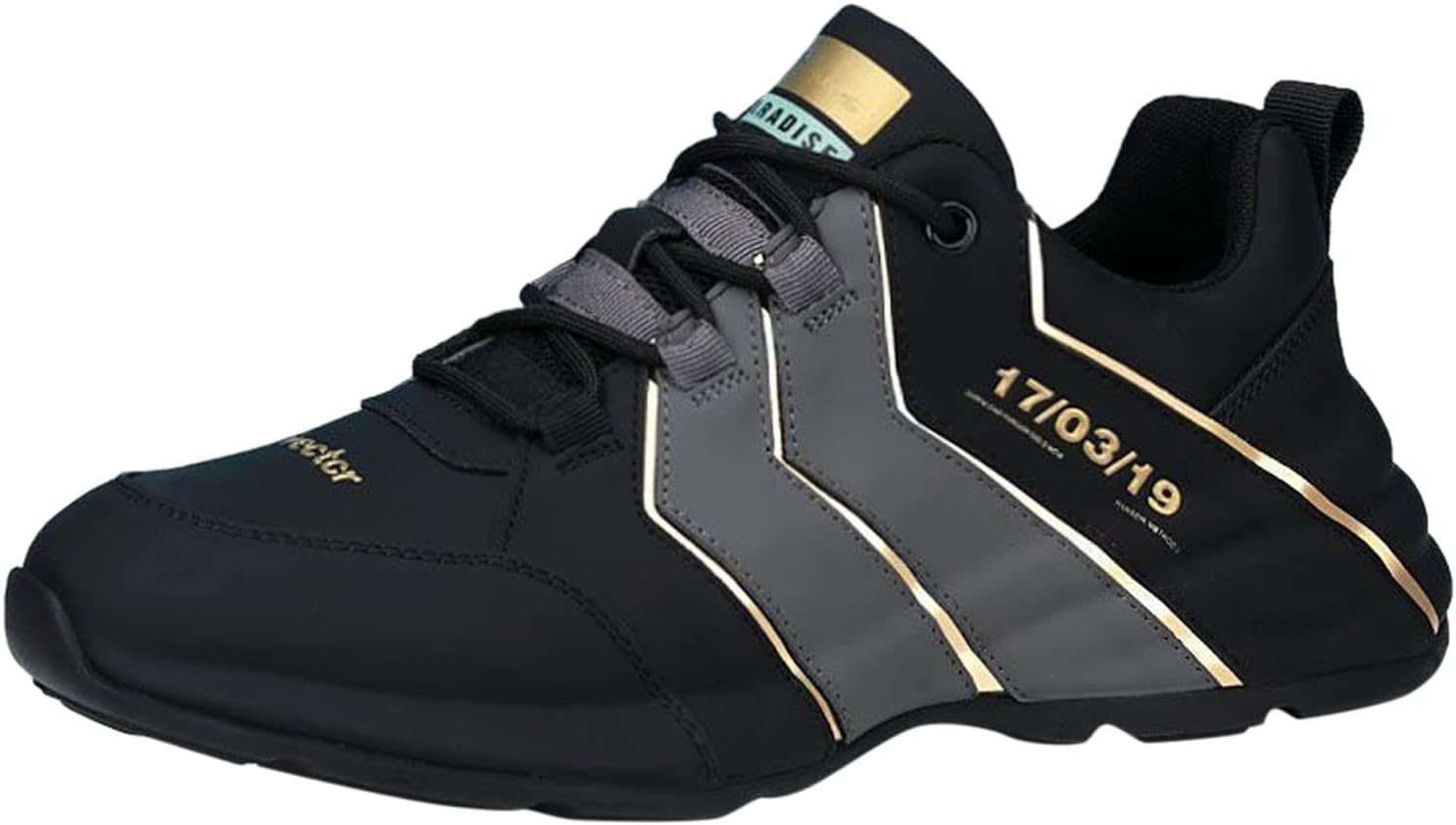 

Кроссовки на шнуровке для мужчин, модная повседневная обувь для прогулок, кожаные мужские туфли, веганская повседневная обувь Generic, черный