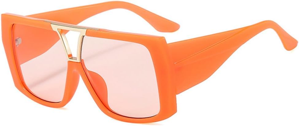 

Ретро солнцезащитные очки с двойной перемычкой для женщин, градиентные линзы, защита от УФ-излучения UV400, двухцветные, для мужчин, большие солнцезащитные очки HDUBFY, Orange Champagne