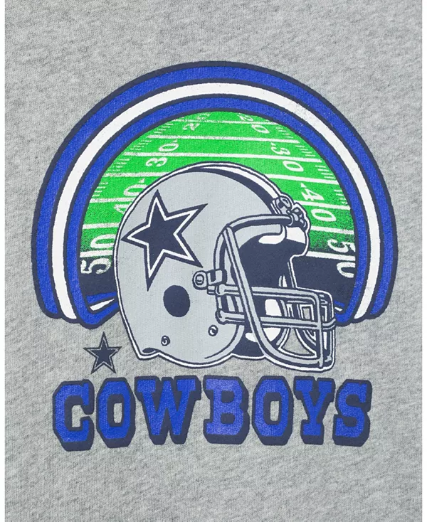 Футболка унисекс с символикой команды NFL Dallas Cowboys - для малышей и взрослых. Junk Food Clothing, серый — фото 3