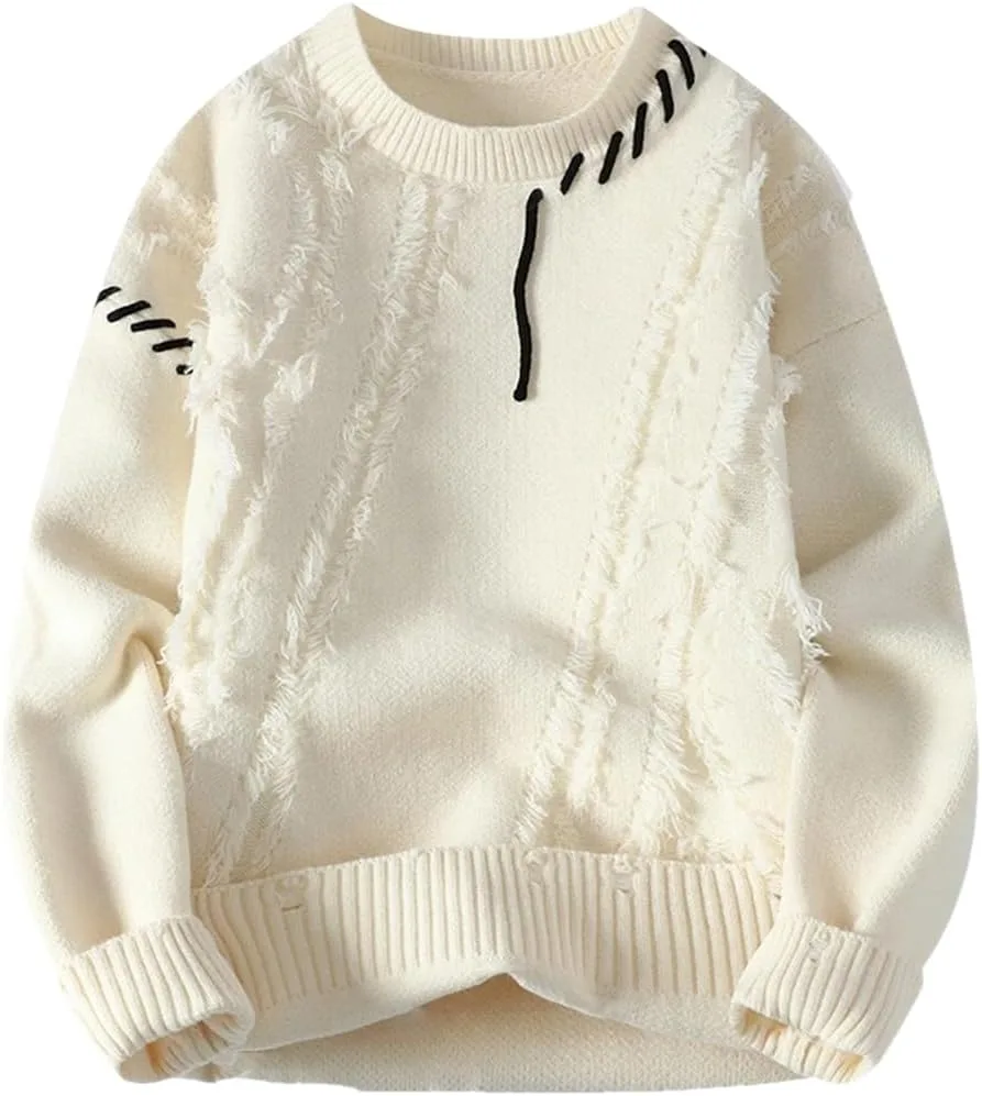 

Мужской вязаный свитер оверсайз ERFMFKL