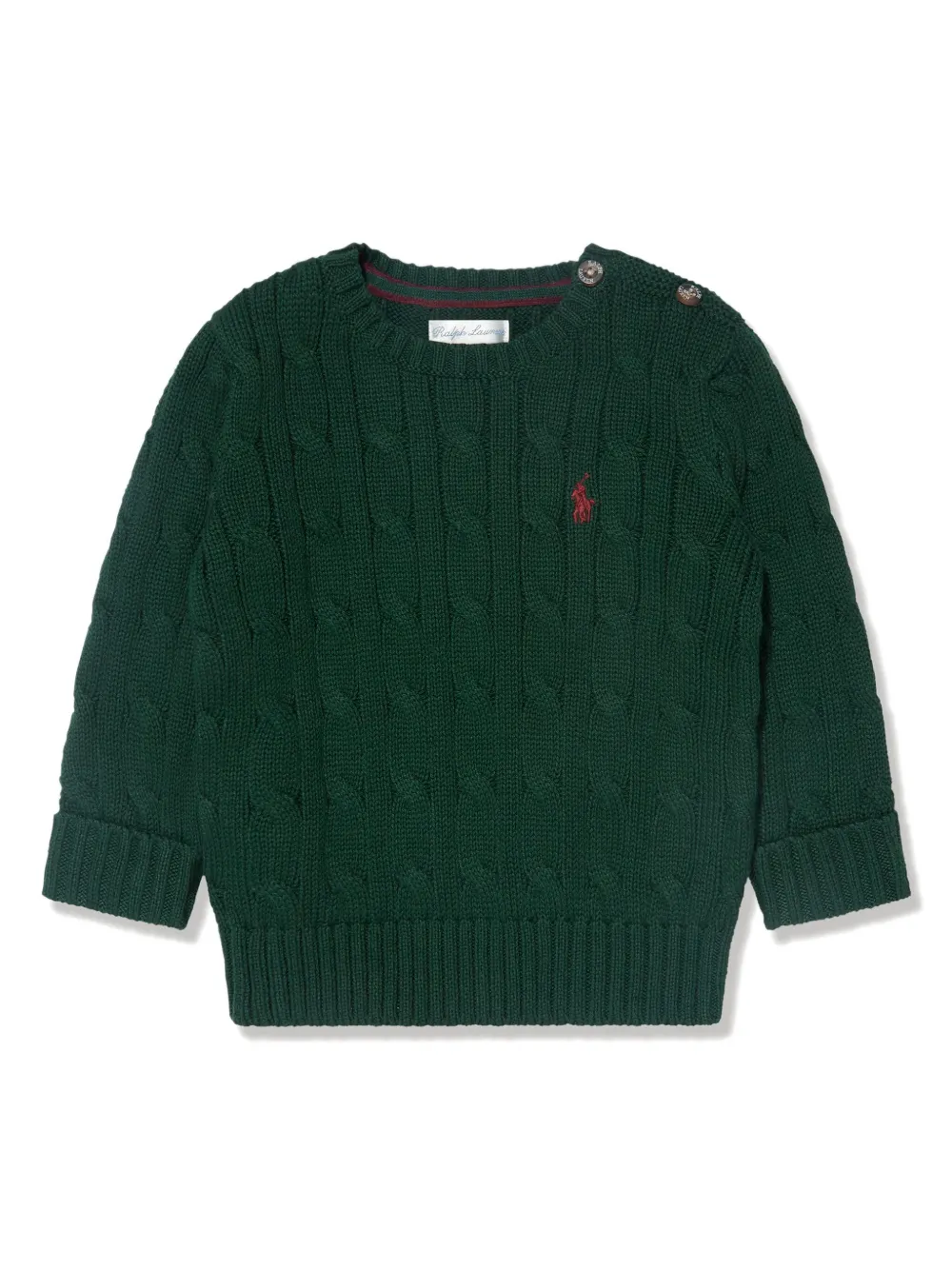 

Джемпер фактурной вязки с вышитым логотипом POLO RALPH LAUREN KIDS, зеленый