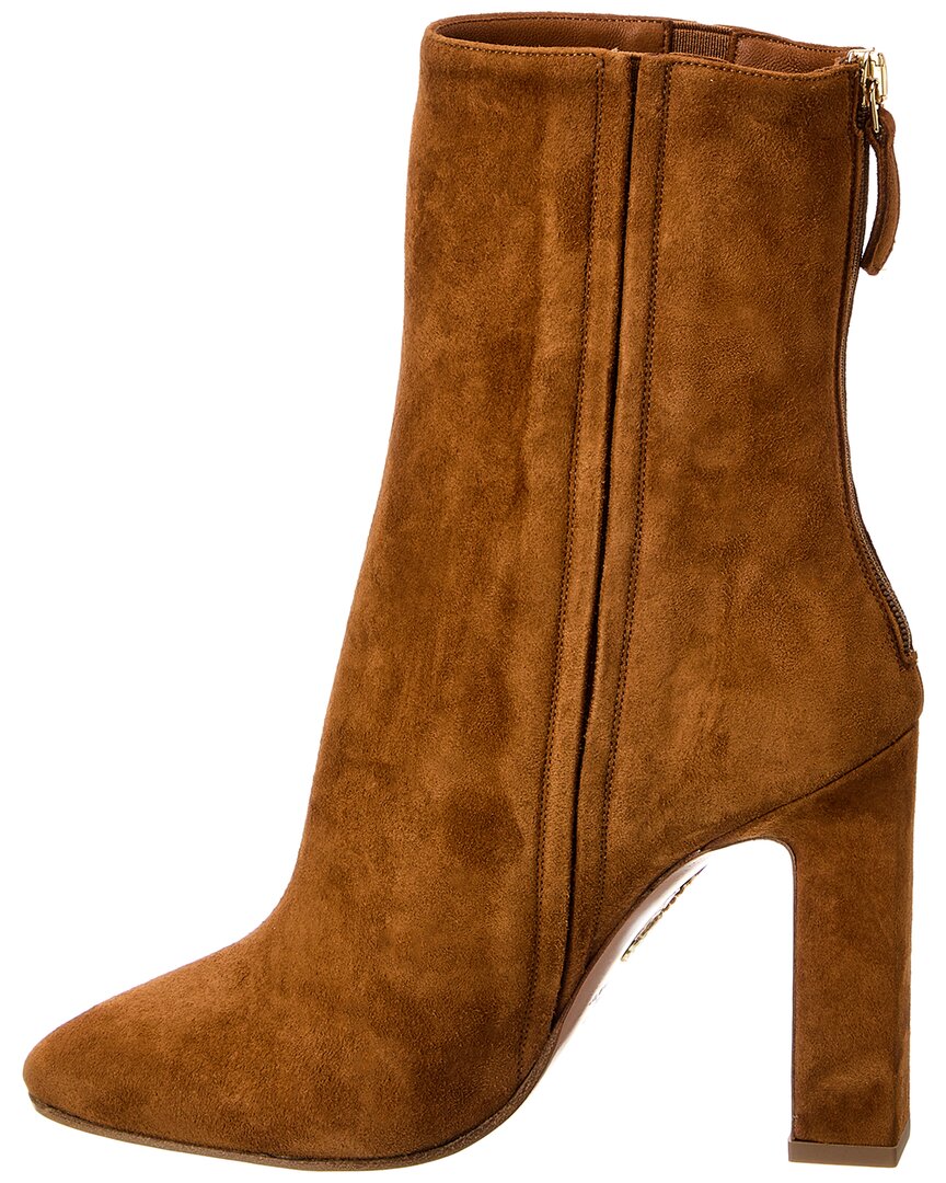 Ботильоны Aquazzura Joplin 105 из замши, коричневый — фото 2
