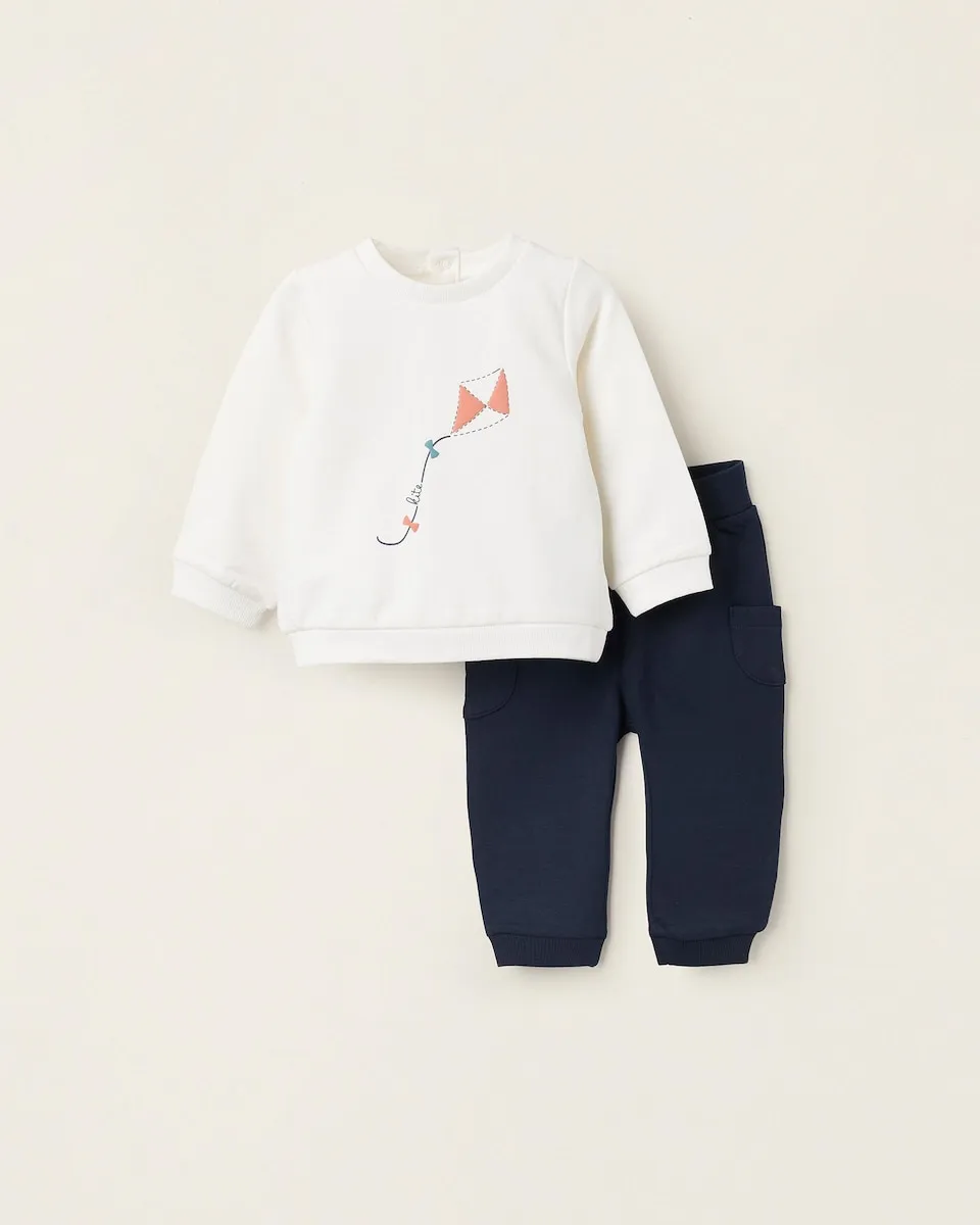 

Детский спортивный костюм на вешалке с рельефным принтом Zippy, темно-синий