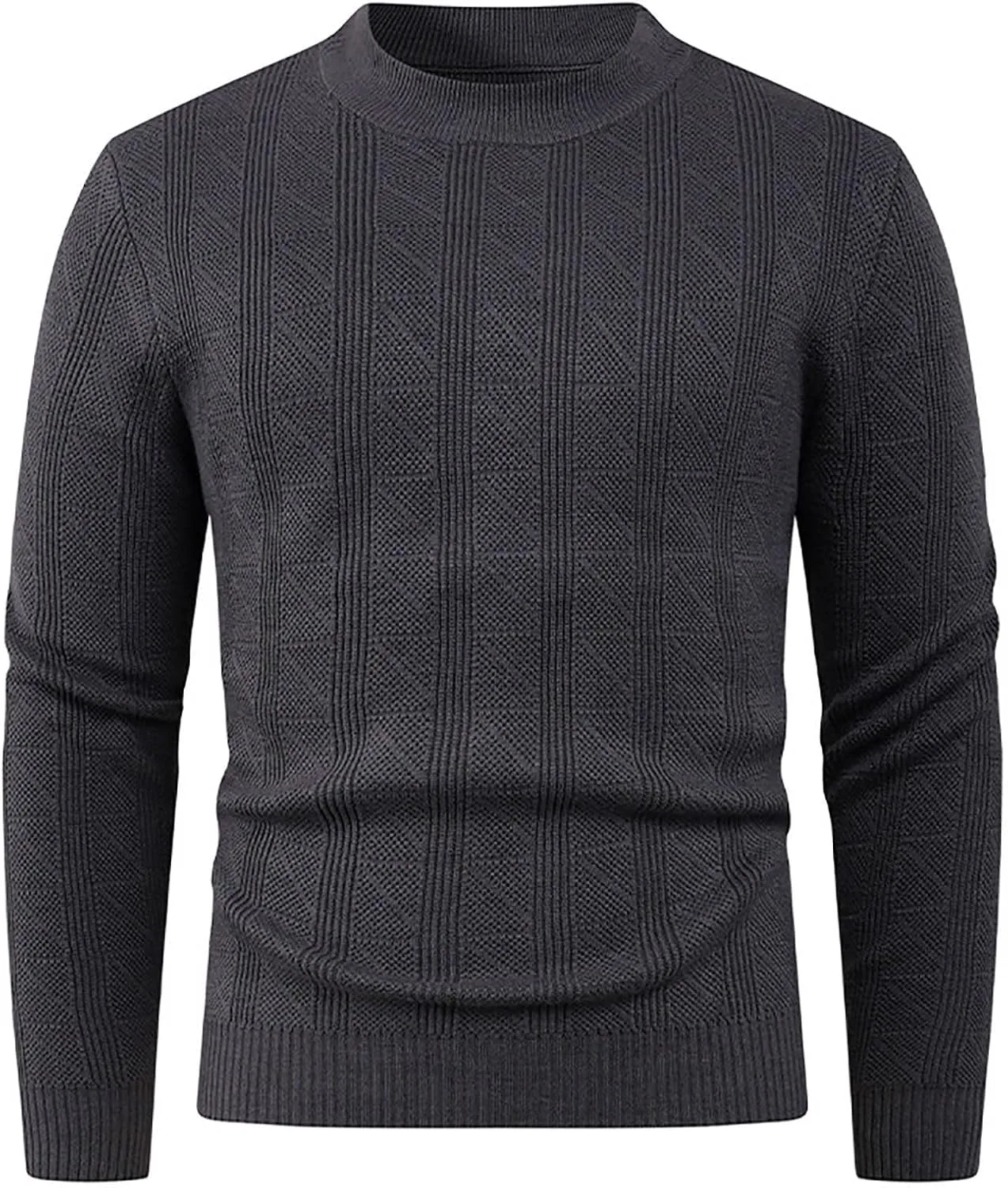Мужской свитер-пуловер с длинными рукавами и slim fit — фото 4