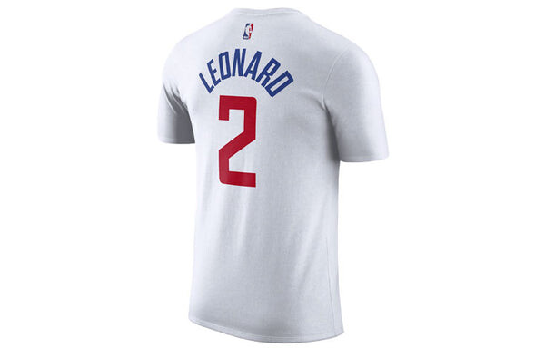 Футболка Men's Nike NBA Basketball Sports Printing Short Sleeve Los Angeles Clippers Leonard No. 2 White T-Shirt, мультиколор — фото 2
