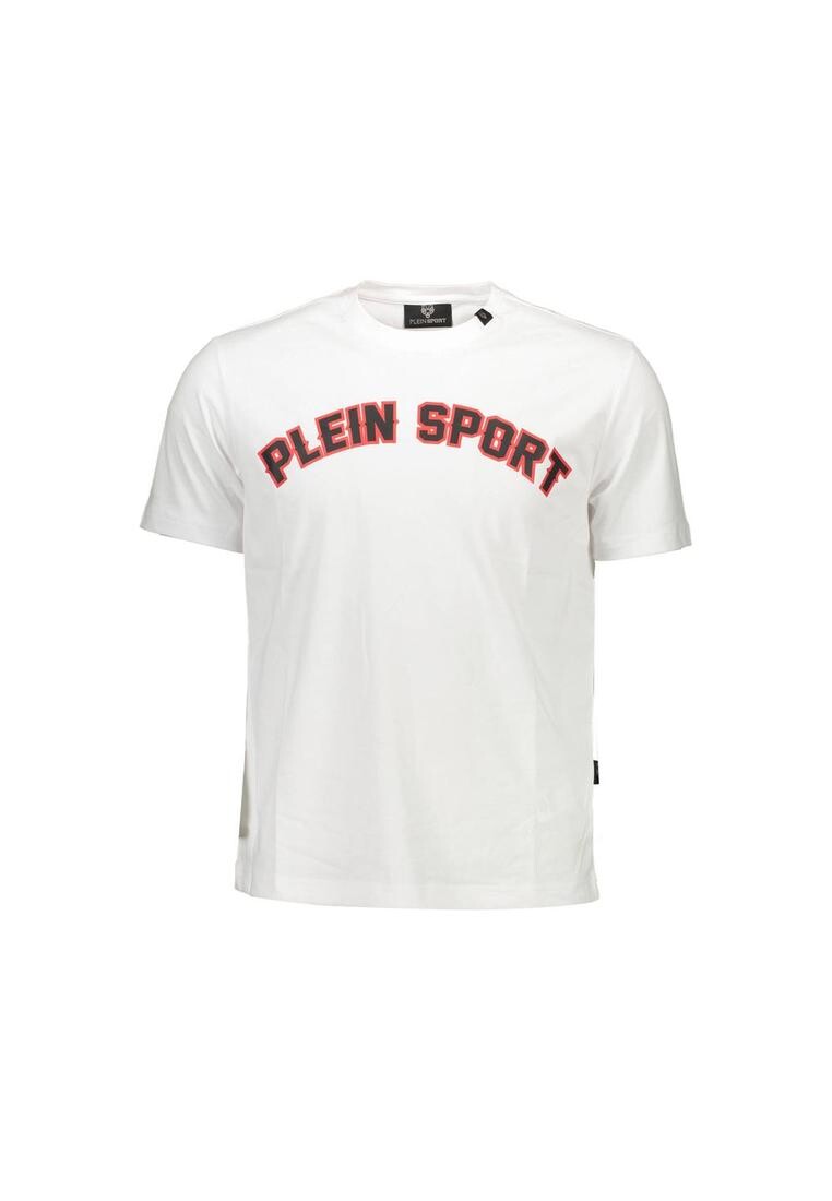 

Футболка с круглым вырезом из хлопка с принтом логотипа Plein Sport, белый