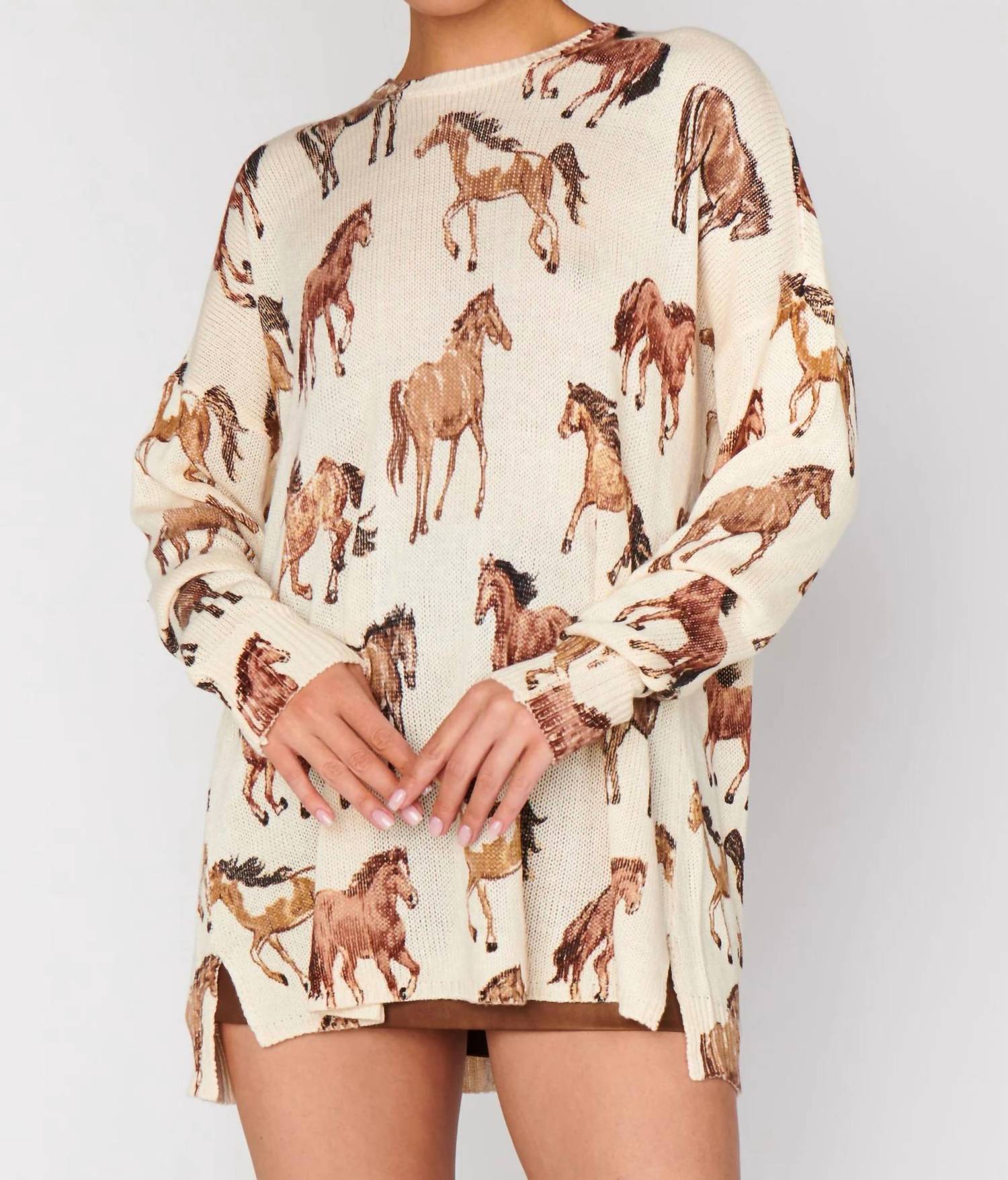 

Вязаный свитер Bonfire с изображением диких лошадей Show Me Your Mumu, Wild Horses