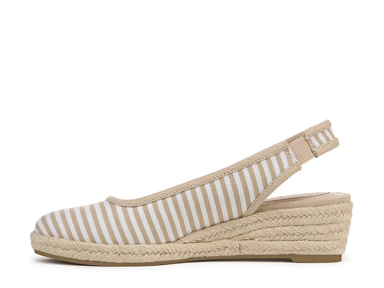 Туфли-лодочки LifeStride Kayden Espadrille на танкетке, ткань в полоску бежевого/белого цвета — фото 3