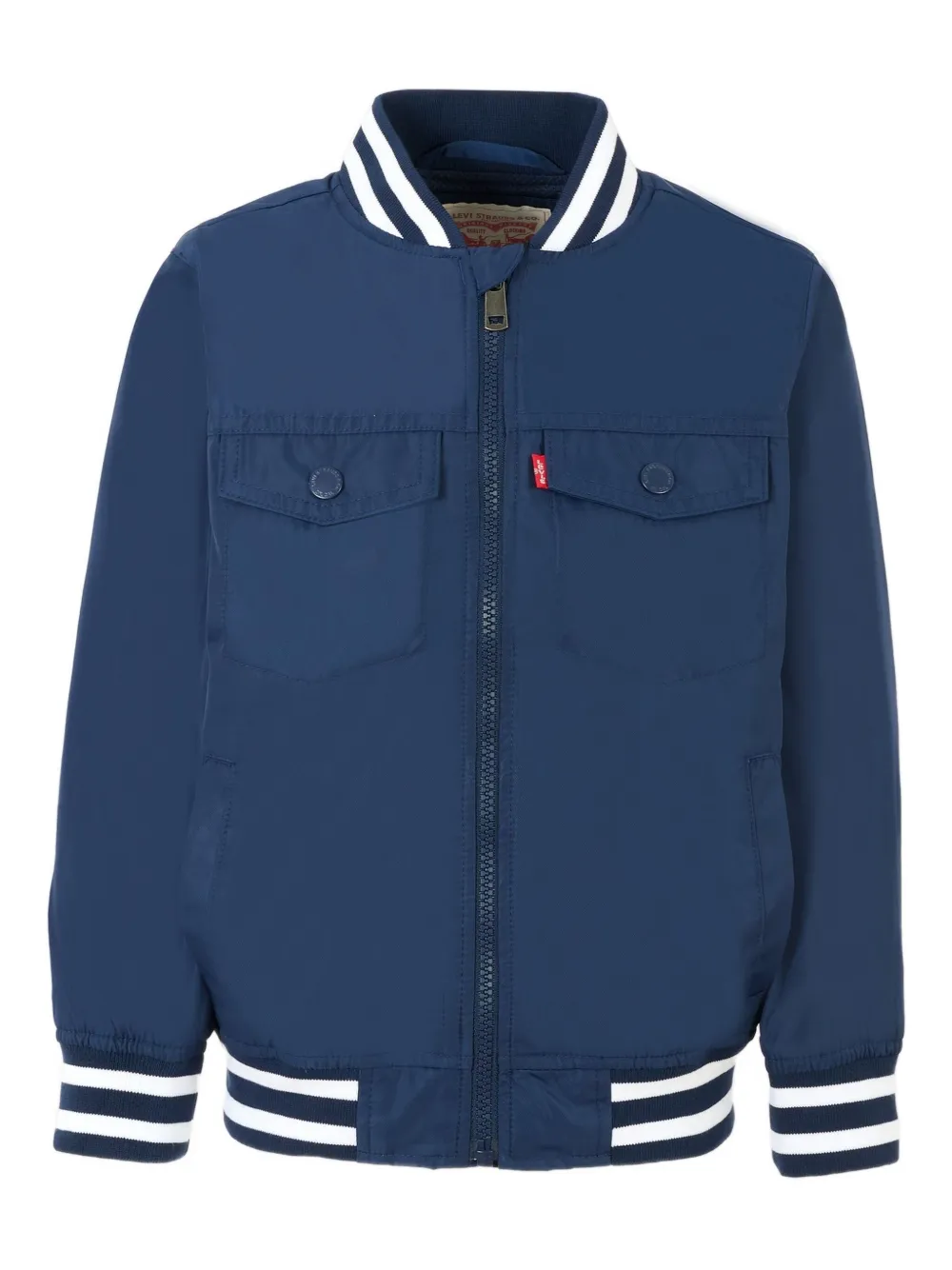 

Бомбер с карманами и отделкой в рубчик Levi's Kids, синий