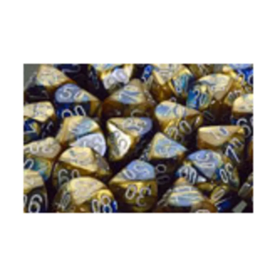 

d6 16 мм Синий с золотом и белым (12), Dice - Gemini - d6 16mm (Chessex)