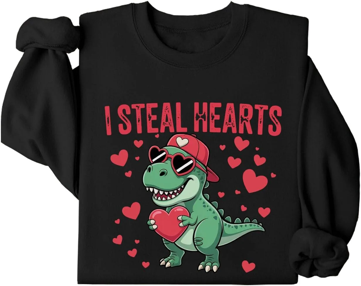 

Толстовка I Steal Hearts Dinosaur Valentine’s Day с милым T-Rex Batclock