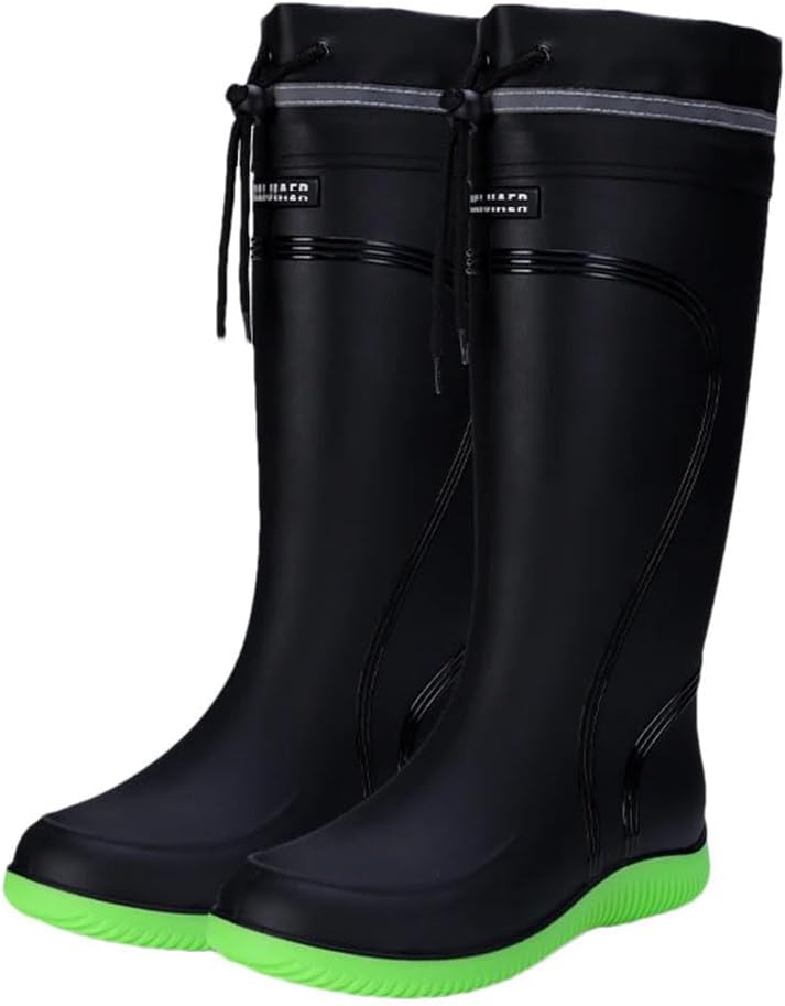 

Мужские и женские дождевые сапоги Закрытые водонепроницаемые короткие и средней длины резиновые сапоги с противоскользящей подошвой и шнурком Generic, En8-l