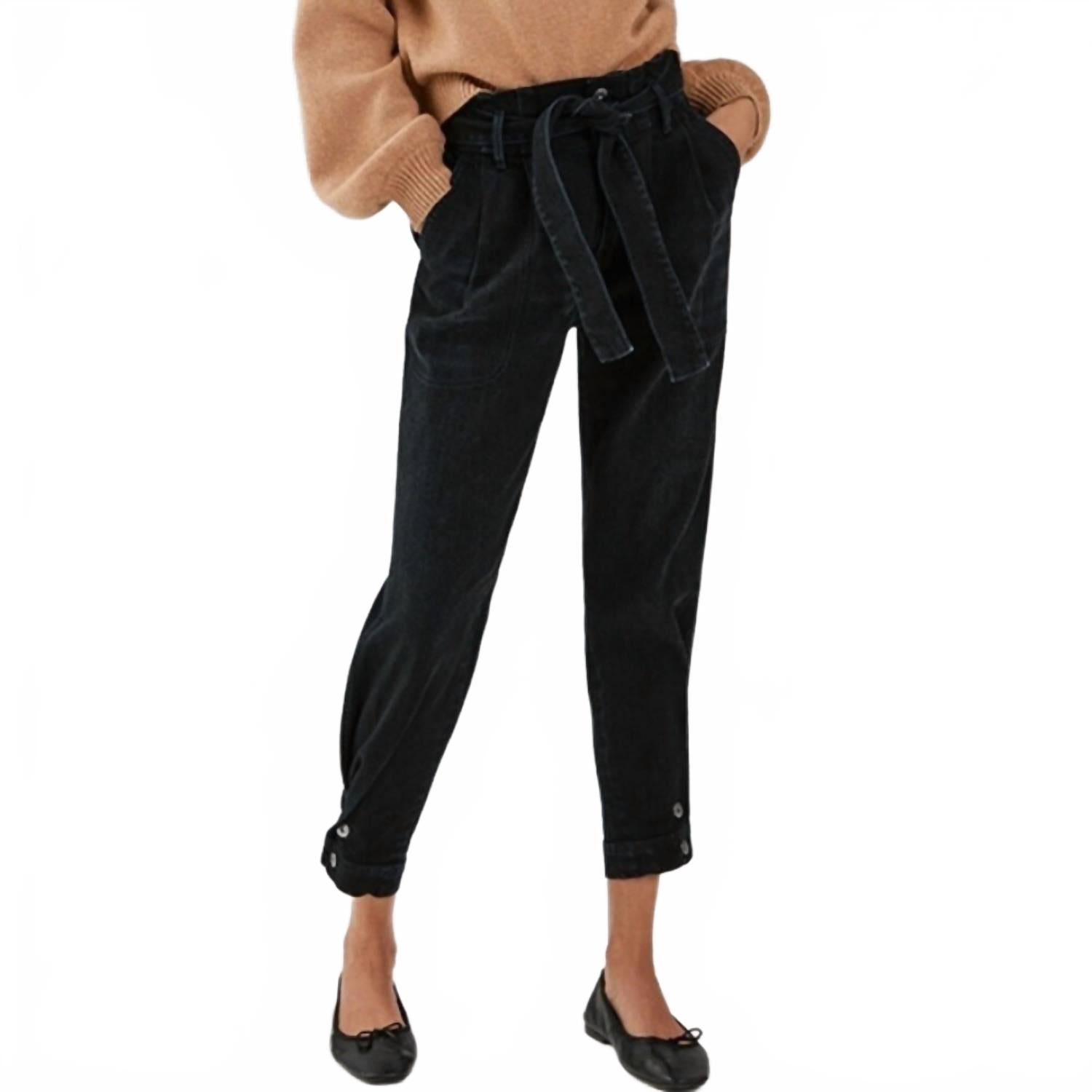 

SOMETHING NAVY Джинсовые брюки June с завязками на талии, черные