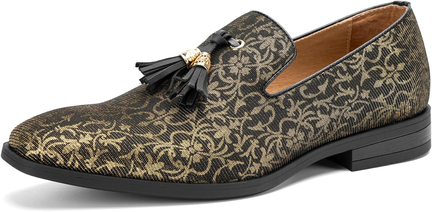 

Мужские винтажные бархатные лоферы с вышивкой, элегантные лоферы без застежки, тапочки-лоферы с кисточками Jitai, золотой