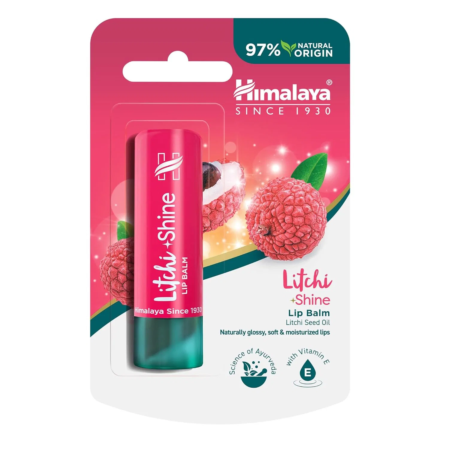 Бальзам для губ Himalaya Litchi Shine, 4.5 г Himalaya