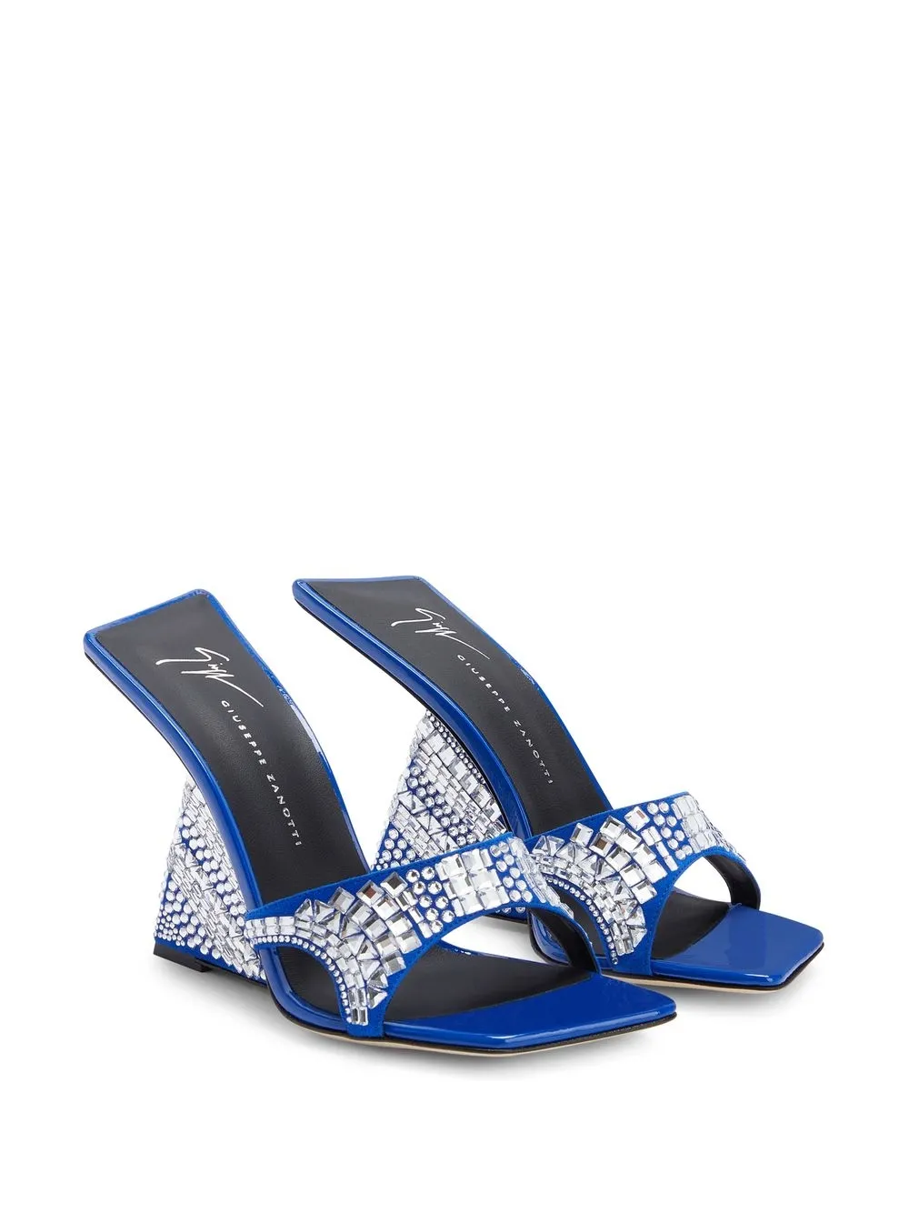 Босоножки Shine 105 на танкетке Giuseppe Zanotti, синий — фото 2
