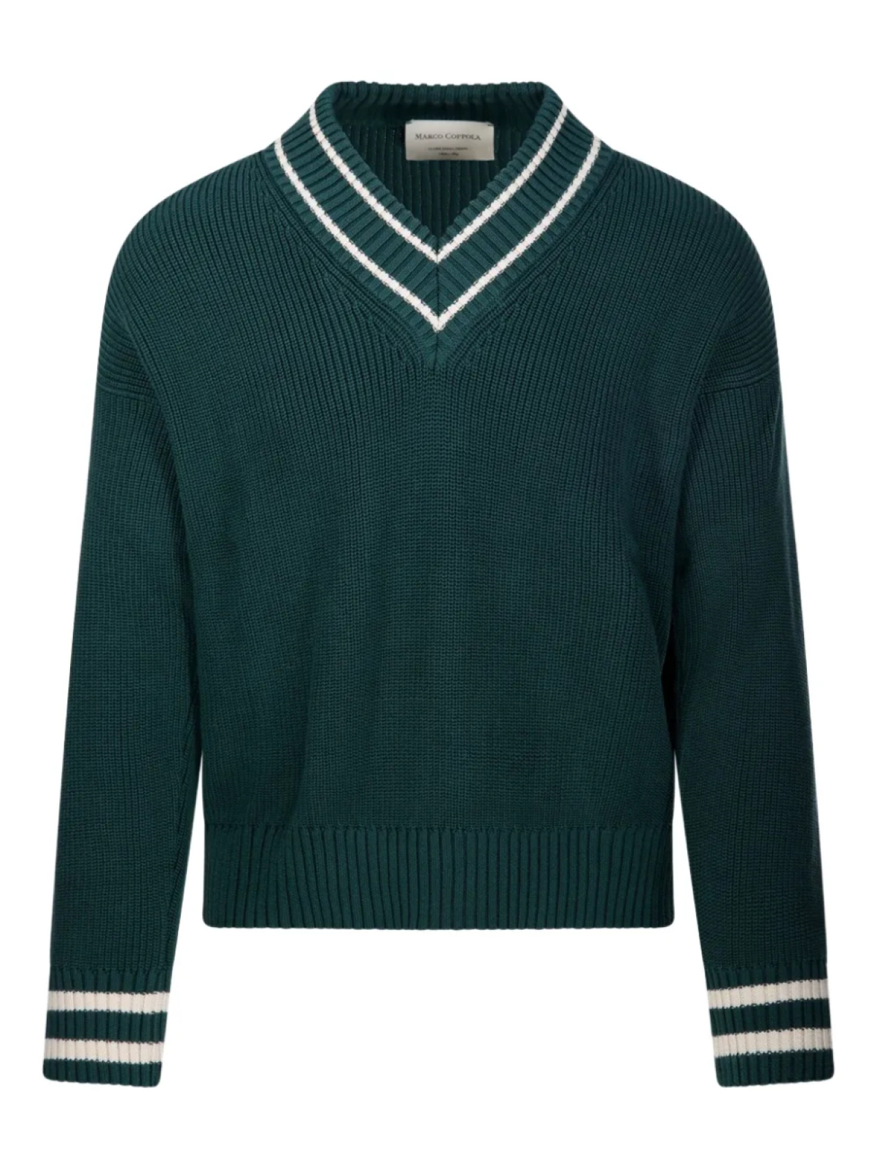 

MARCO COPPOLA Ребристый свитер с V-образным вырезом, зеленый