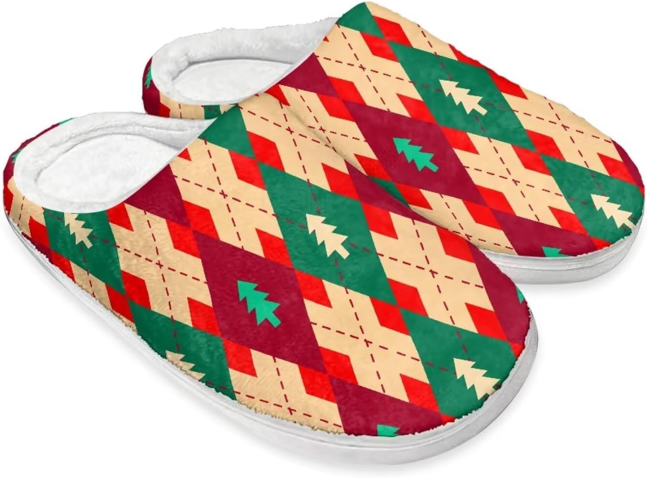 

Домашние тапочки Buxolandt Holiday Thanksgiving для женщин и мужчин- мягкие теплые тапочки для спальни, Christmas Checkered