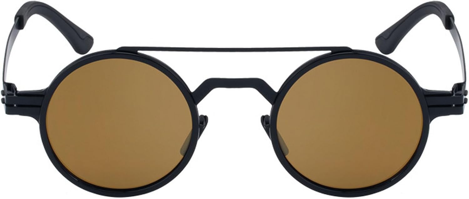 

Женские круглые солнцезащитные очки в маленькой металлической оправе, модель 2025, роскошные поляризованные солнцезащитные очки в винтажном стиле с двойным лучом mincl, Black Brown