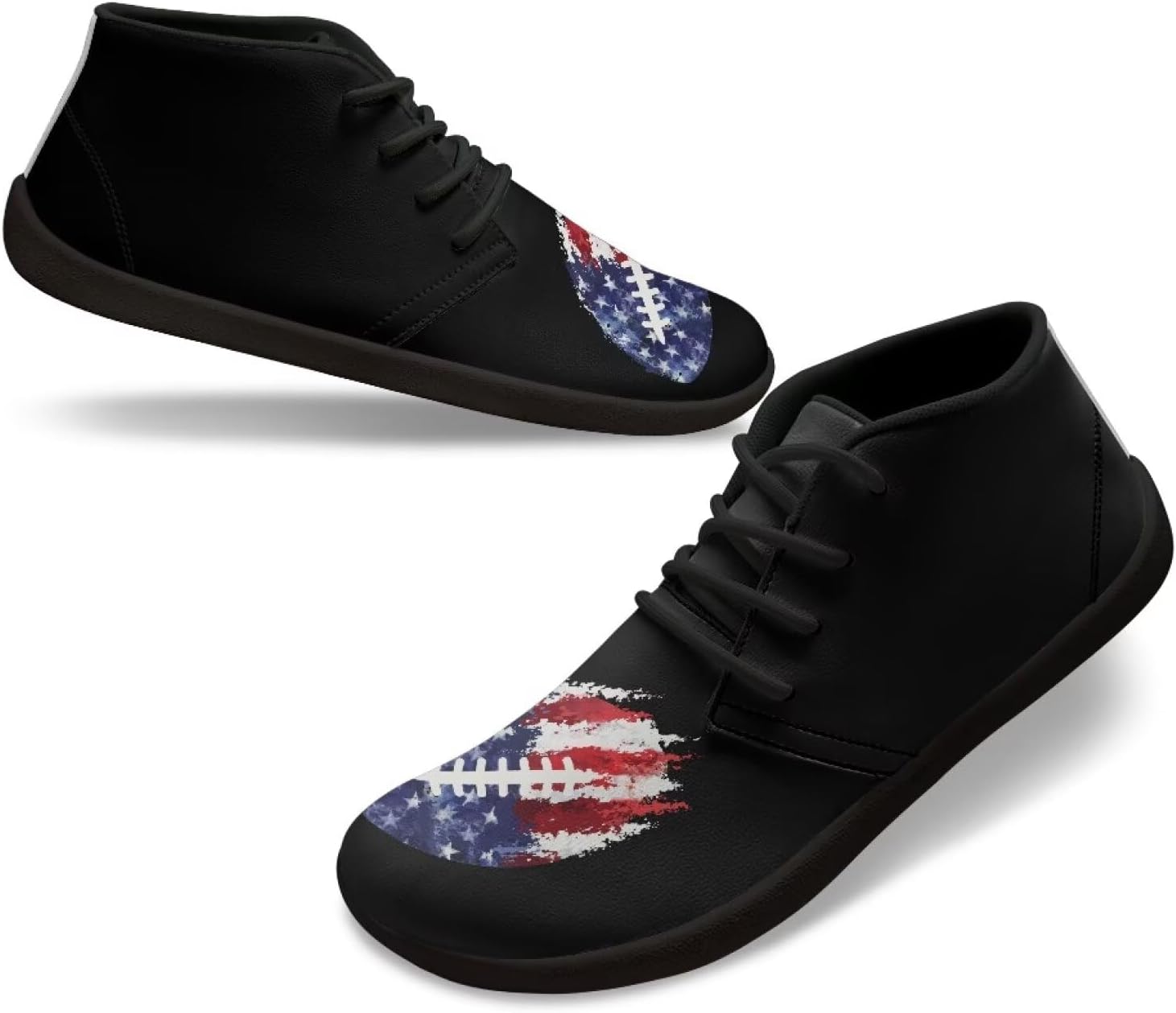 

Мужские низкие кроссовки из ПУ-кожи, обувь, широкие носки, прогулочные кроссовки с нулевым перепадом, нескользящие повседневные спортивные кроссовки, размеры США 5-14 Qoiuvncy, American Flag Rugby