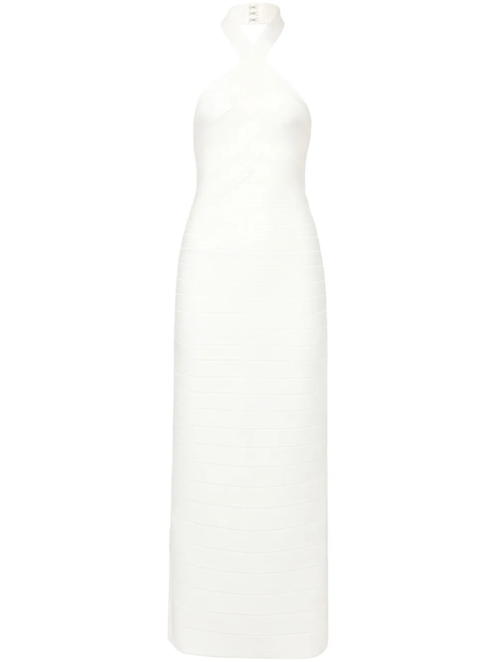 

Платье макси с вырезом халтер Hervé Léger, белый