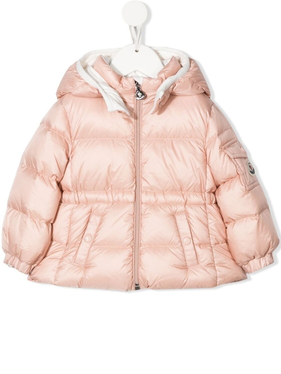 

Moncler Enfant пуховик с капюшоном, розовый
