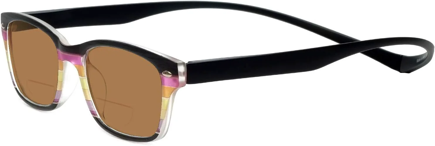 

Магнитные поляризованные бифокальные солнцезащитные очки Magz Greenwich, унисекс, с застежкой на шею, для чтения, с длинными дужками, Multi Black/Brown Lens