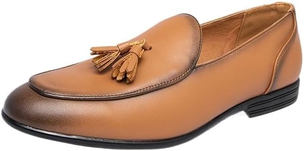 

Мужские классические кожаные лоферы Zestrelax, деловые мокасины, без шнурков, повседневные, удобные, для вечеринок и свадеб, коричневый