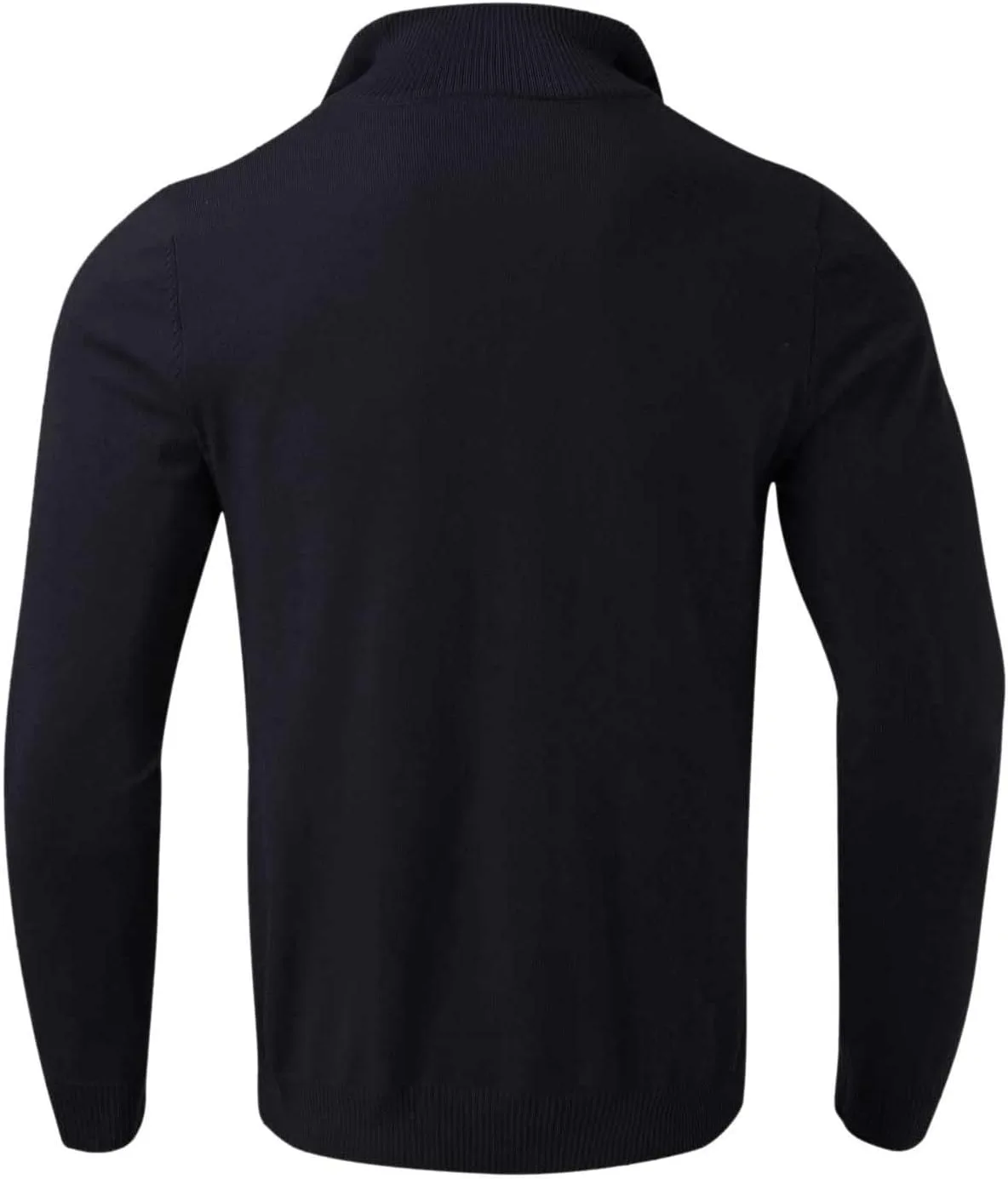 Мужской свитер с четвертью молнии, классический вязаный пуловер, Slim Fit, легкий, с фактурным воротником и длинными рукавами — фото 2