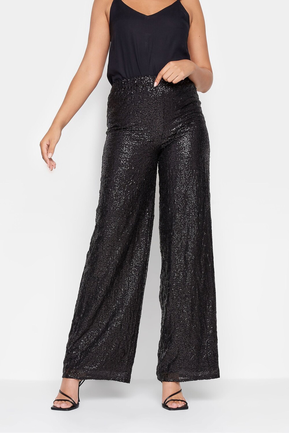 

Брюки широкие с пайетками Long Tall Sally, черный