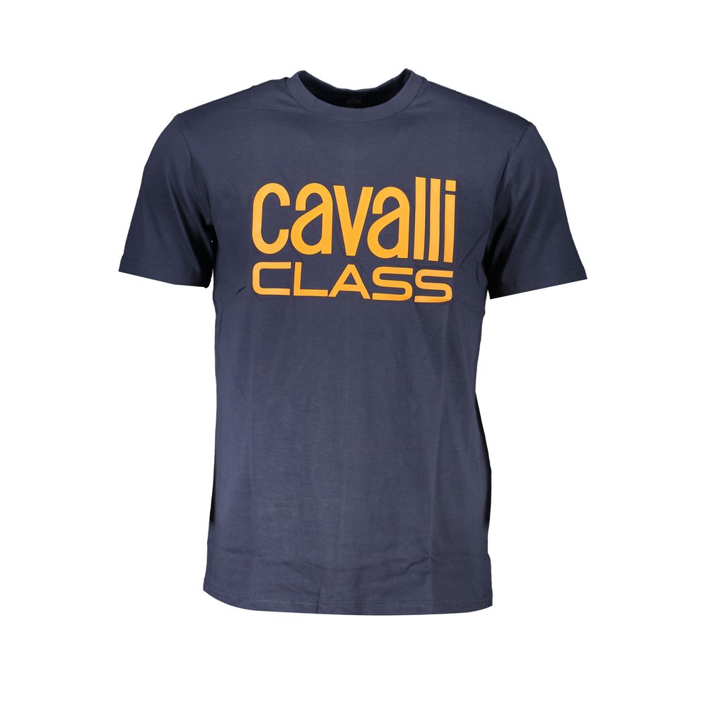 

Синяя хлопковая футболка cavalli CLASS