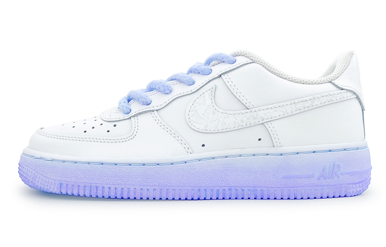 

Кроссовки Nike Air Force 1 устойчивые к истиранию низкие для скейтбординга унисекс бело-голубые, цвет White Blue