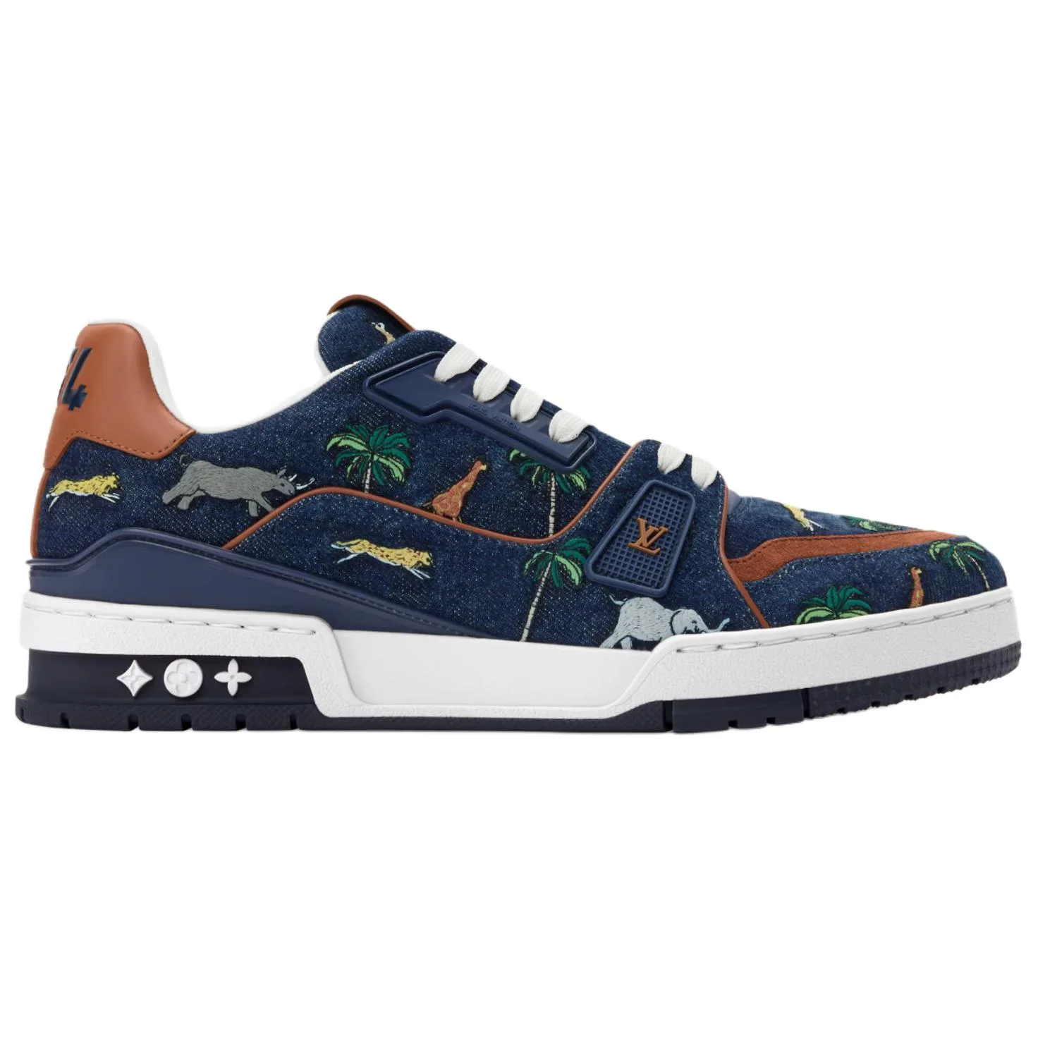 LOUIS VUITTON Кроссовки The Darjeeling Limited Collaboration Trainer Denim Low Top Skateboard для мужчин синие — фото 3