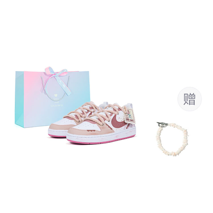 

Кроссовки Nike Court Borough Skateboard Shoes Women's Low-Top White Pink, Розовый, Кроссовки Nike Court Borough Skateboard Shoes Women's Low-Top White Pink