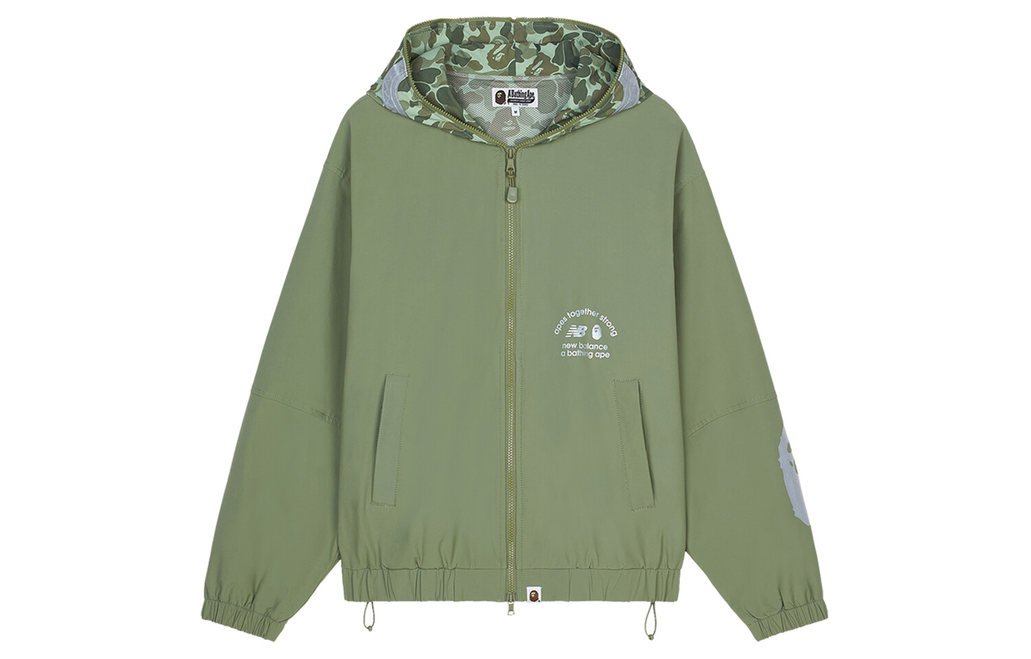 

A Bathing Ape X Bape Куртка мужская зеленая New Balance, зеленый
