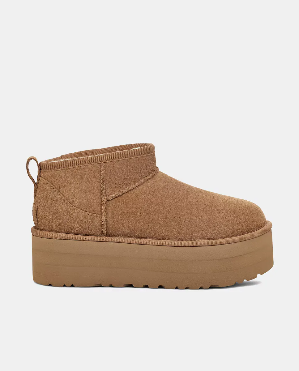 

Женские кожаные ботинки Classic Ultra Mini на платформе UGG, цвет Camel