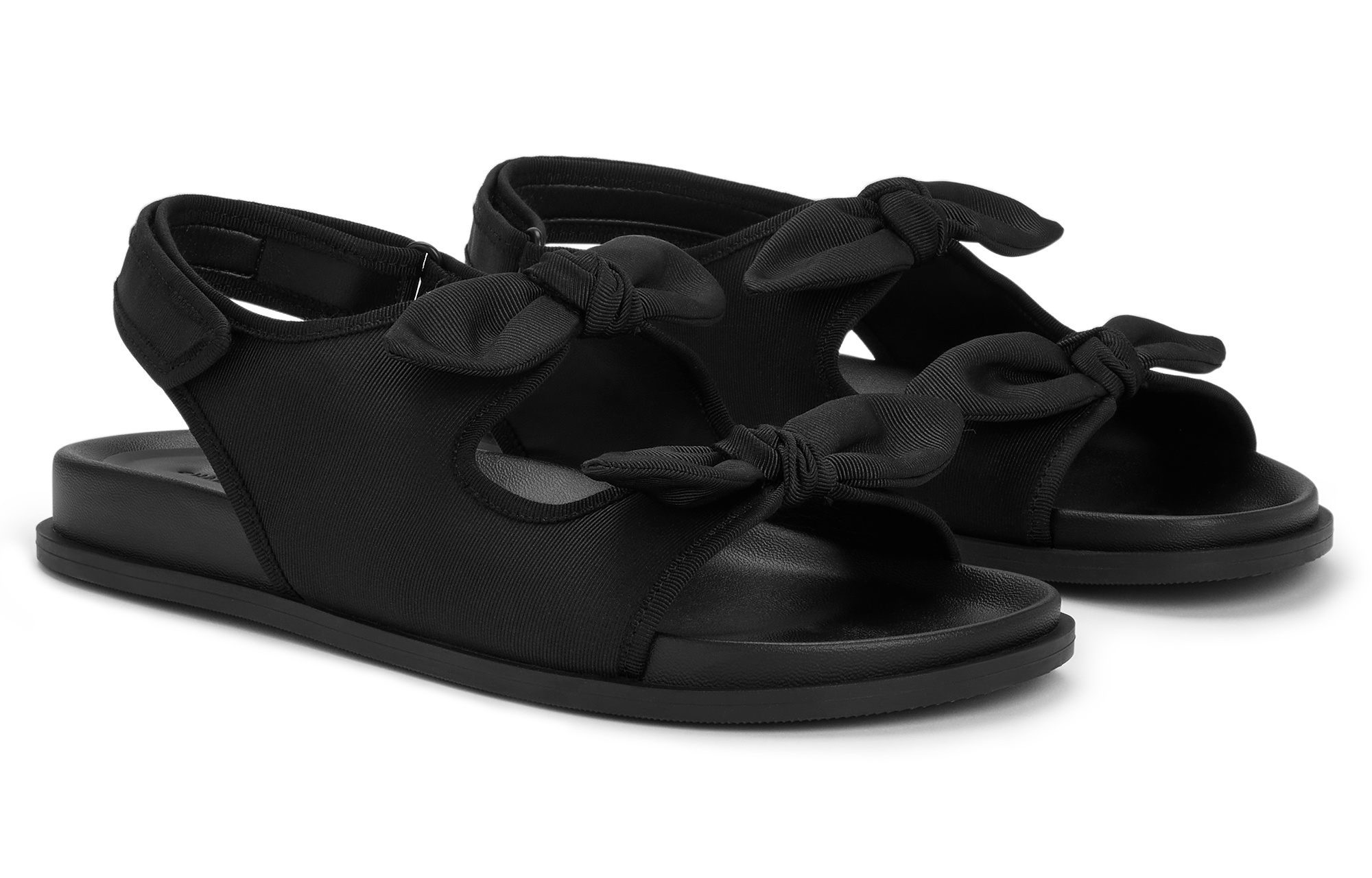 CHARLES&KEITH Маленькие пляжные сандалии CK 1,7 см женские черные текстурированные, цвет BLACK TEXTURED Black Textured — фото 2