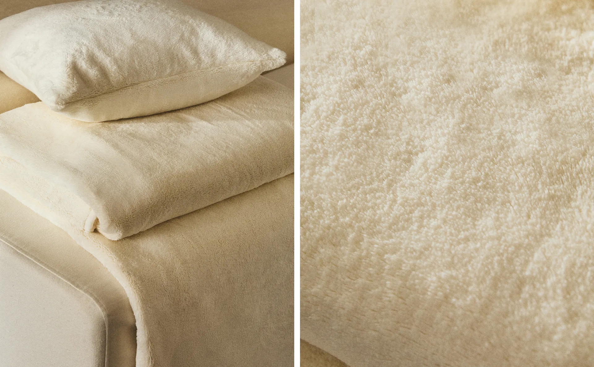 

Флисовое одеяло Zara Home, цвет Oyster White