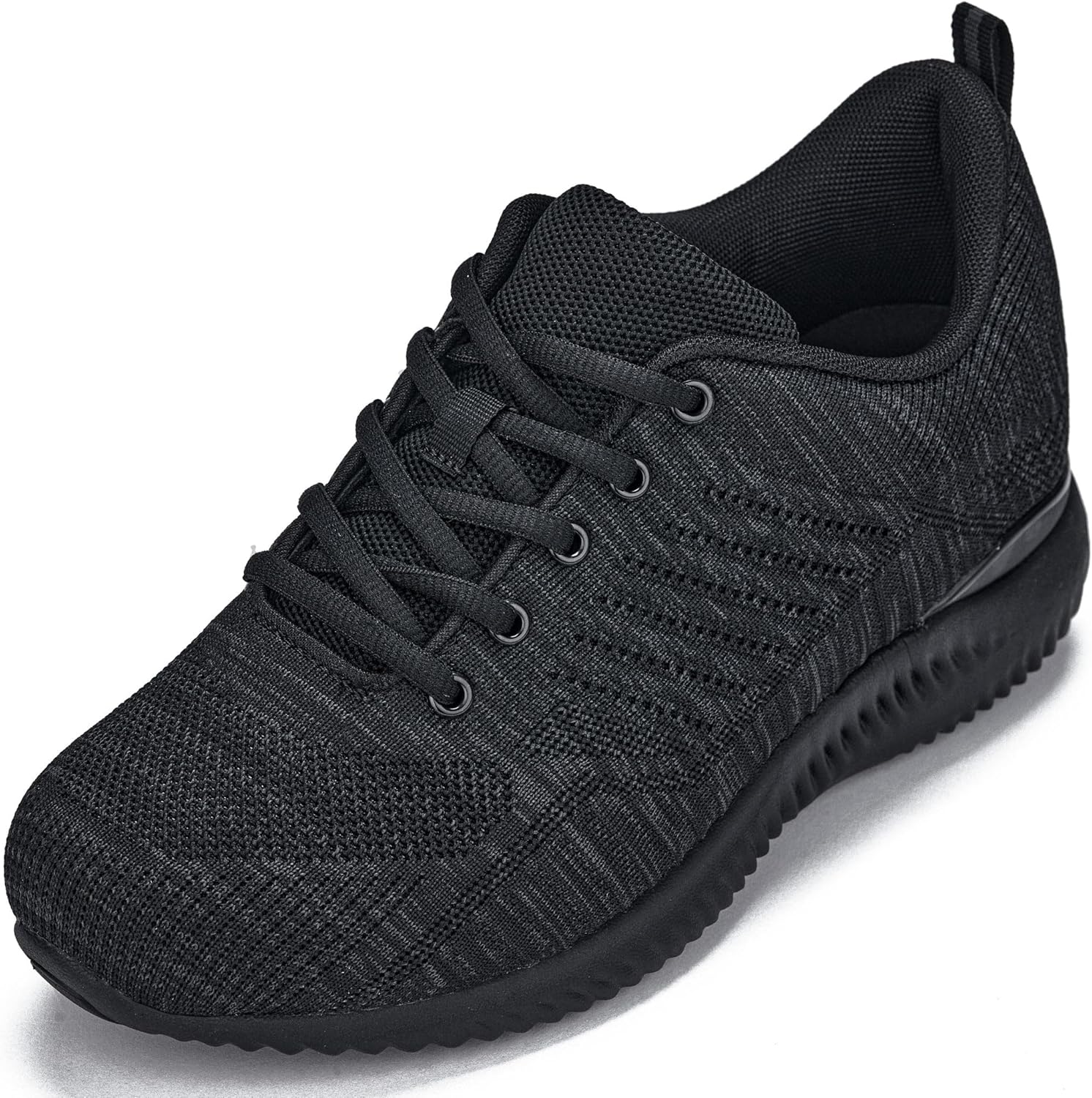 

Мужские невидимые туфли-лифтеры CALTO - черно-красные ультралегкие спортивные кроссовки - прибавка роста 7 см - Q211 - размер 8 D(M) US