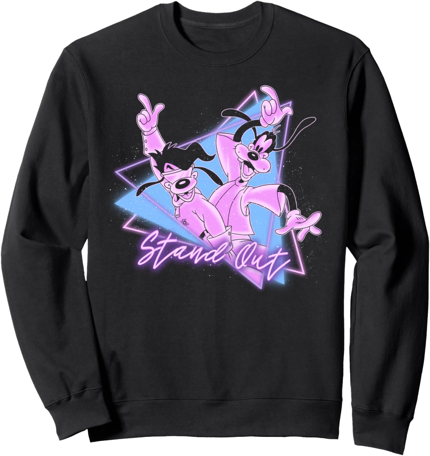 

Толстовка Disney с ретро-неоновым портретом Гуфи и его сына, черная, Черный, Толстовка Disney с ретро-неоновым портретом Гуфи и его сына, черная